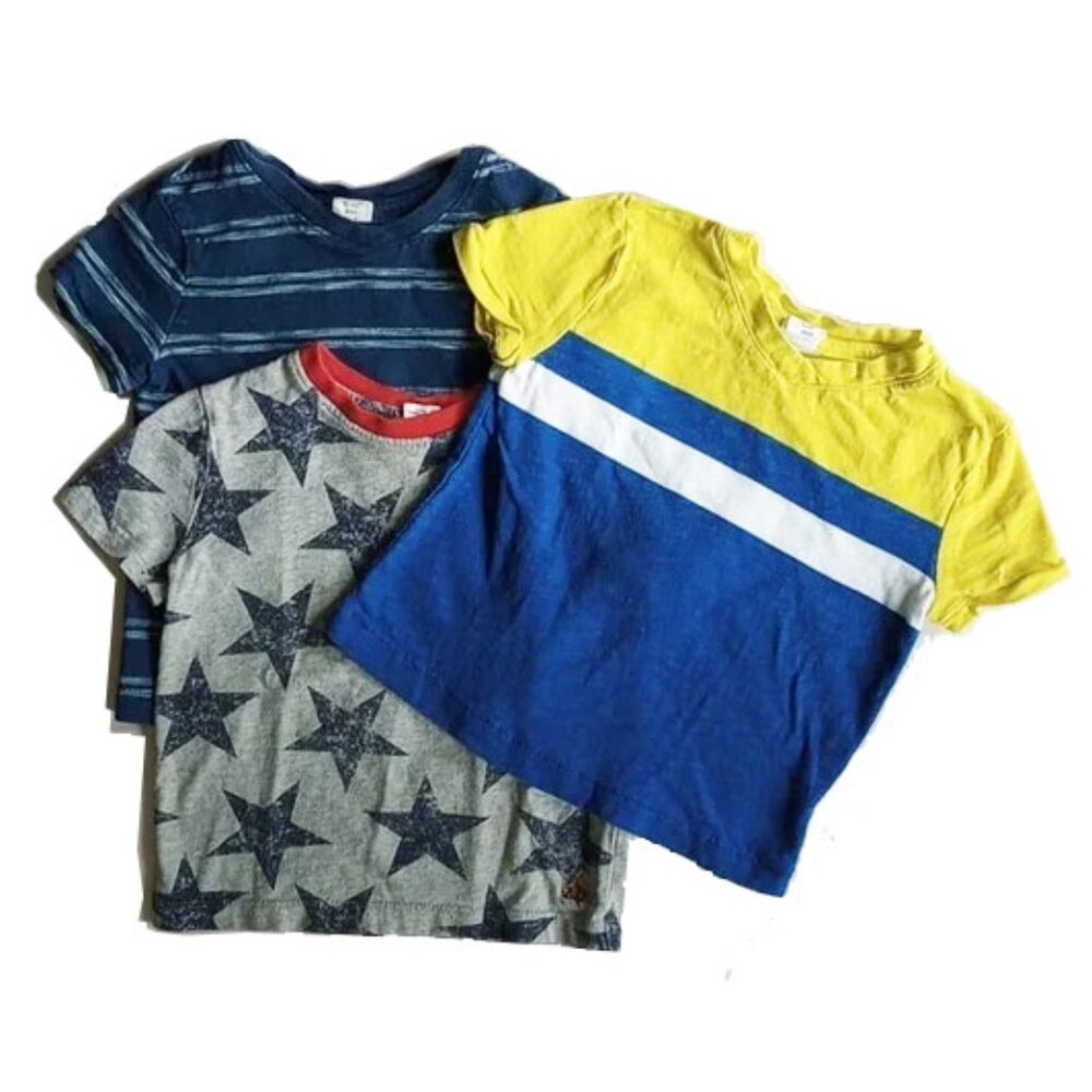 3 Baby Gap T-shirts 18-24M Stars Stripes Red White Blue Gray Yellow  50OFF3